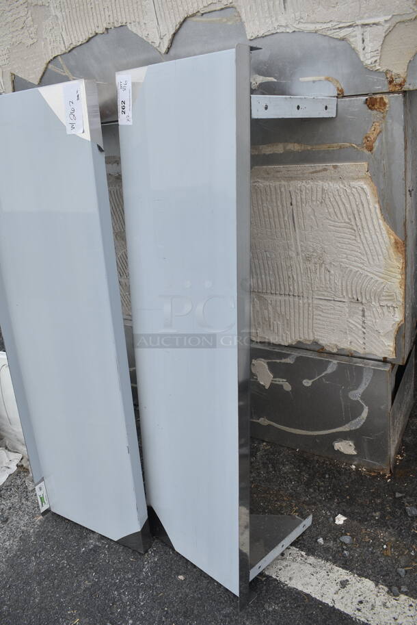2 BRAND NEW SCRATCH AND DENT! Regency 600PS1548 15" x 48" Stainless Steel Wall Mounted Pot Rack with Shelf and 18 Galvanized Hooks. 2 Times Your Bid! - Image 3 of 4