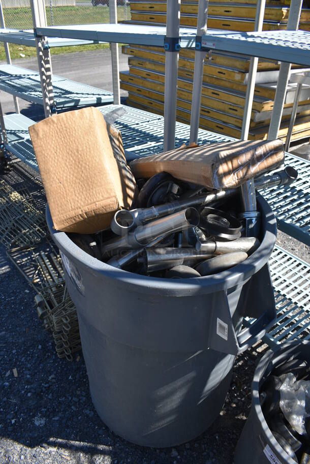 ALL ONE MONEY! Lot of Various Items Including Commercial Casters in Gray Poly Trash Can. 28x26x33 - Image 4 of 6
