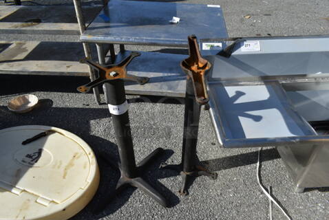 2 Black Metal Dining Height Table Legs. 2 Times Your Bid!