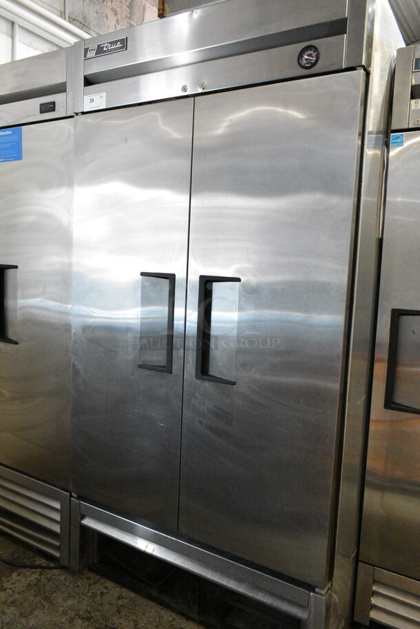 2016 True T-35 Stainless Steel Commercial 2 Door Reach In Cooler w/ Poly Coated Racks. 115 Volts, 1 Phase. Tested and Working! - Image 1 of 6