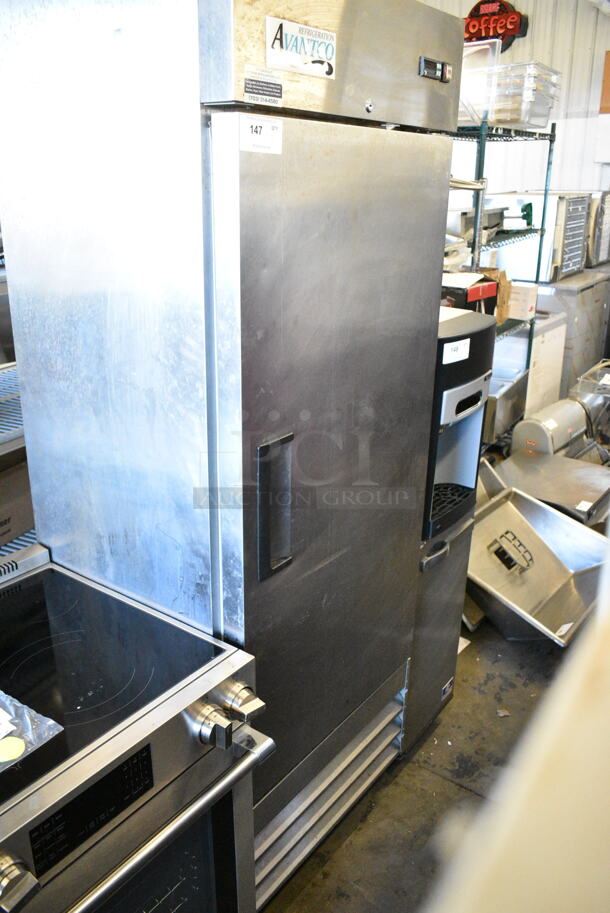 Avantco 178A19FHC Stainless Steel Commercial Single Door Reach In Freezer w/ Poly Coated Racks on Commercial Casters. 115 Volts, 1 Phase. Tested and Working! - Image 1 of 8