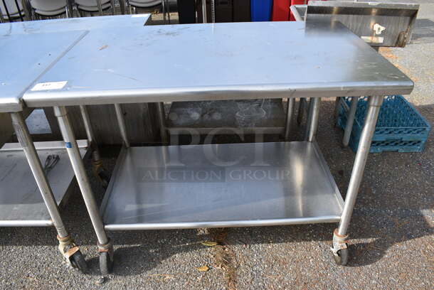 Stainless Steel Table w/ Under Shelf on Commercial Casters. 48x30x36 - Image 1 of 3
