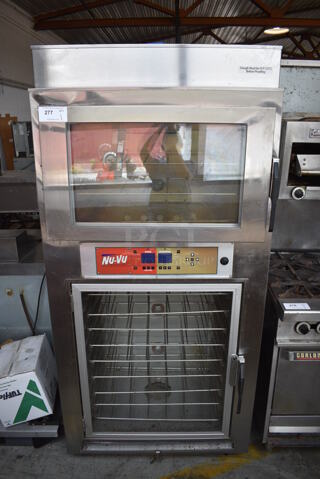 Nu Vu Model SUB-123P Stainless Steel Commercial Electric Powered Oven Proofer on Commercial Casters. 208 Volts, 3 Phase. 36x29x77