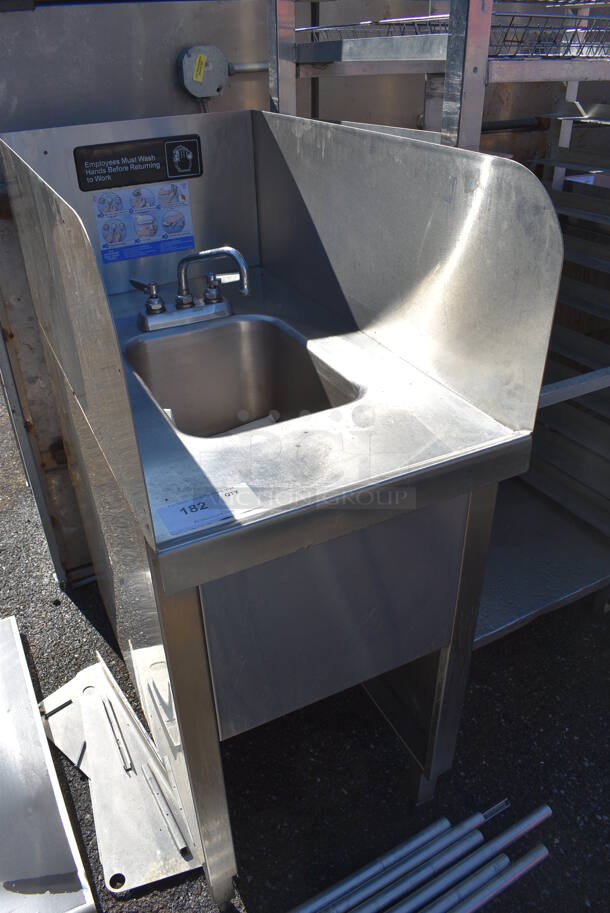 Stainless Steel Commercial Single Bay Sink w/ Faucet, Handles and Side Splash Guards. 18x32x46. Bay 10x14x8.5 - Image 2 of 5