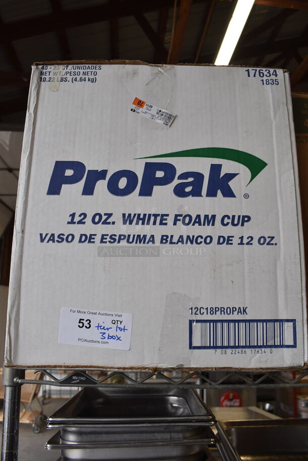 ALL ONE MONEY! Tier Lot of 3 Boxes of Paper Products; Foam Cups, Plastic Lids and Containers - Image 4 of 4