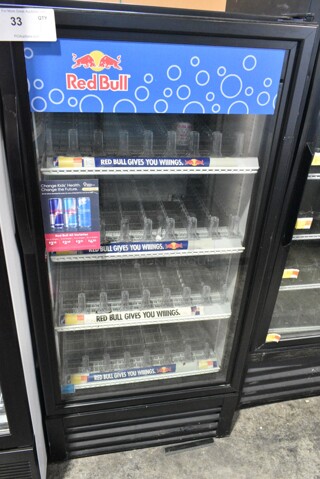 2019 True GDM-10-HC Metal Commercial Single Door Reach In Cooler Merchandiser w/ Poly Coated Racks. 115 Volts, 1 Phase. Tested and Working!