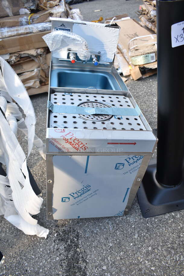 BRAND NEW SCRATCH AND DENT! Advance Tabco PRCS-25-12 Underbar Hand Sink with Glass Rinser - 25" x 12". No Legs.  - Image 2 of 7