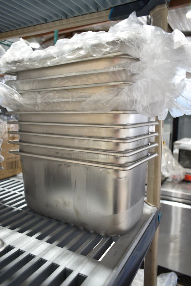 11 BRAND NEW SCRATCH AND DENT! Items Including Vollrath Vollrath 30240 Super Pan 1/2 Size 4" Deep Heavy-Duty Anti-Jam Stainless Steel Steam Table / Hotel Pan - 20 Gauge, 10 Vigor 07524VS 1/3 Size 6" Deep Anti-Jam Stainless Steel Steam Table / Hotel Pan. 11 Times Your Bid!  - Image 6 of 7