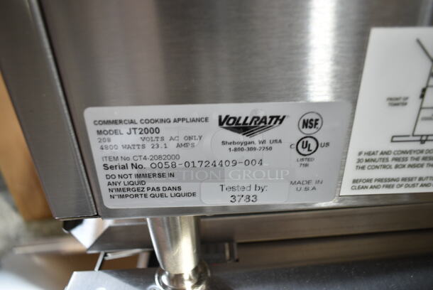 Vollrath JT2000 Stainless Steel Commercial Countertop Conveyor Toaster Oven. 208 Volts, 1 Phase. - Image 7 of 7