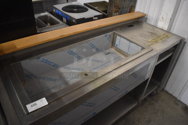 APPEARS NEW! Stainless Steel Commercial Portable Bar w/ Ice Bin and Under Shelf on Commercial Casters. 70x29x39 - Image 2 of 5