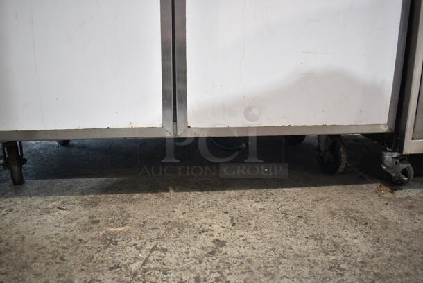 Duke RUF-48 Stainless Steel Commercial 2 Door Work Top Cooler w/ Nemco Vegetable Slicer on Mount. 120 Volts, 1 Phase. Tested and Working! - Image 6 of 9