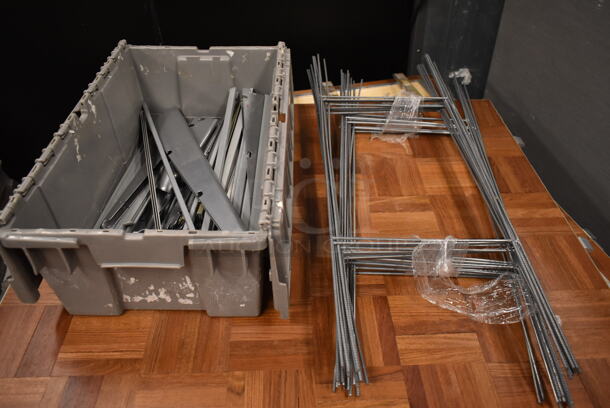 ALL ONE MONEY! Lot of Metal Frames and Metal Pieces In Gray Poly Bin - Image 1 of 8