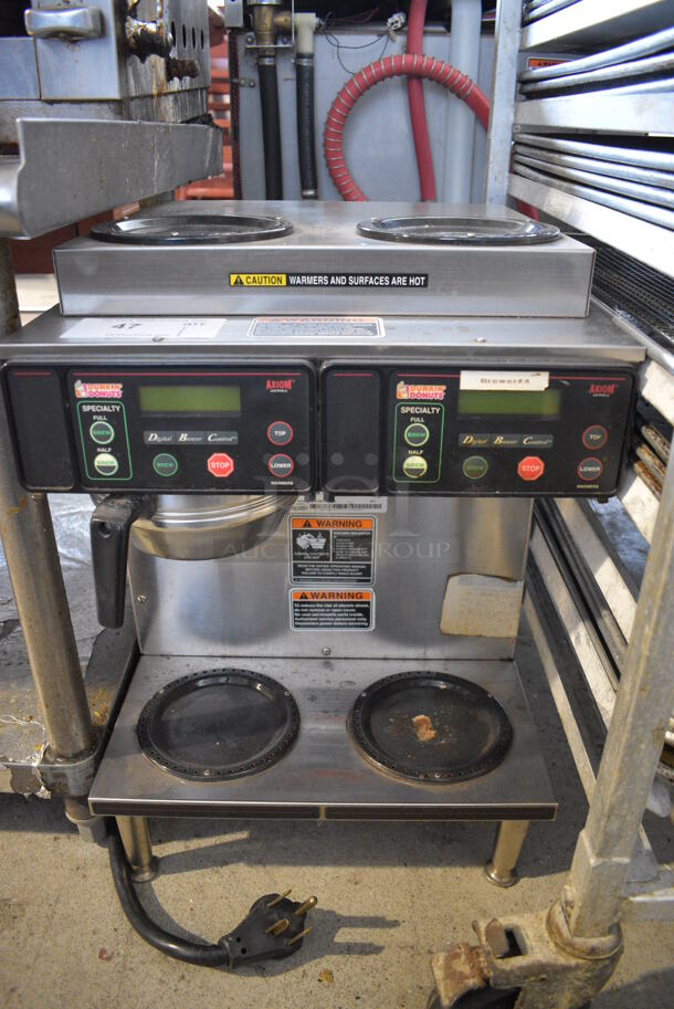 2017 Bunn Model AXIOM 2/2 TWIN Stainless Steel Commercial Countertop 4 Burner Coffee Machine w/ Metal Brew Basket. 120/208-240 Volts, 1 Phase. 16x18x24 - Image 1 of 4