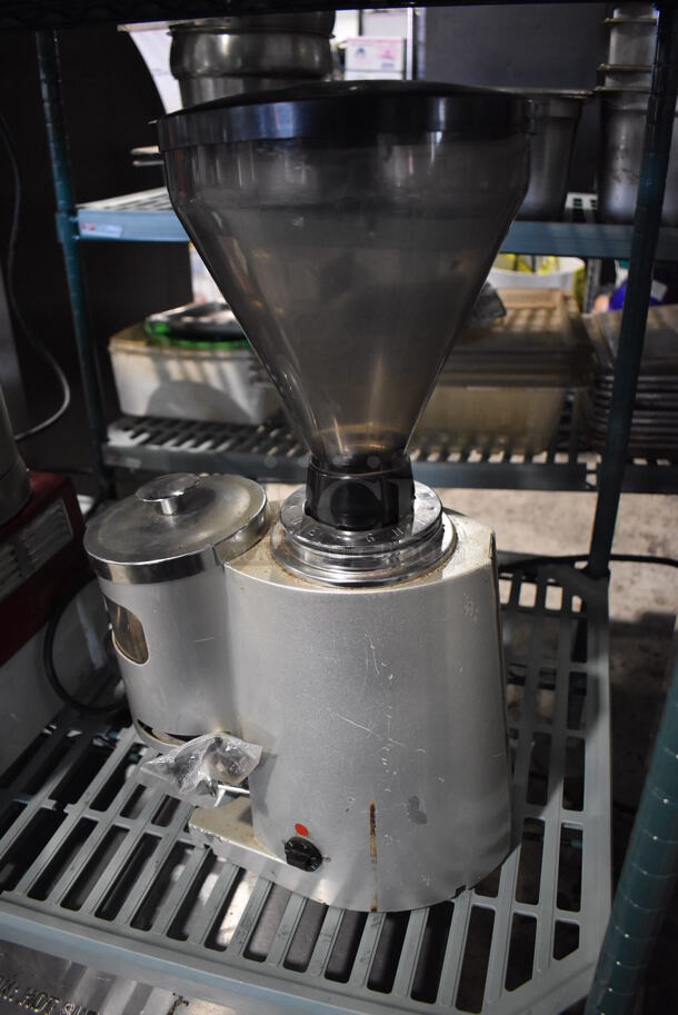 Aristarco Metal Commercial Countertop Espresso Bean Grinder w/ Hopper. 110 Volts, 1 Phase. 7x14x20. Tested and Working! - Image 4 of 8