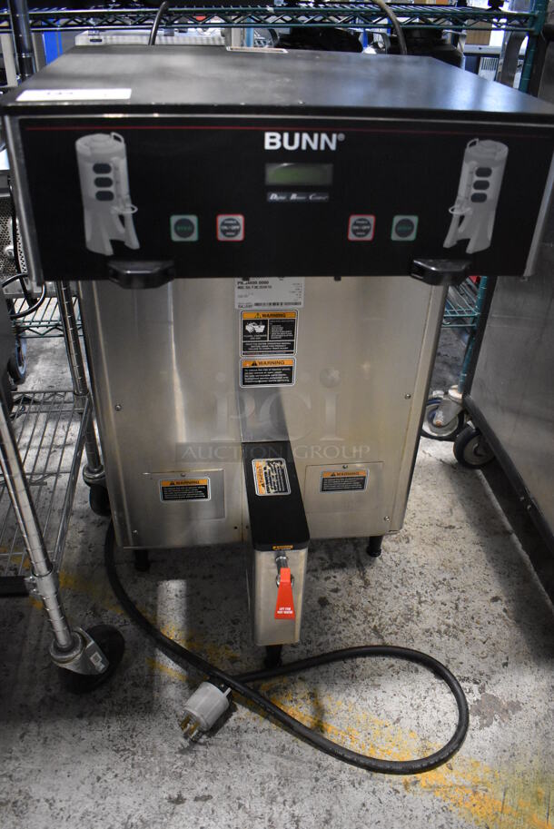 2011 Bunn DUAL TF DBC Stainless Steel Commercial Countertop Dual Coffee Machine w/ Hot Water Dispenser. 120/240 Volts, 1 Phase. 22x23x36