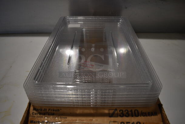 6 Boxes of 6 BRAND NEW! Rubbermaid Clear Poly Bin Lids. 18x12x1. 6 Times Your Bid!