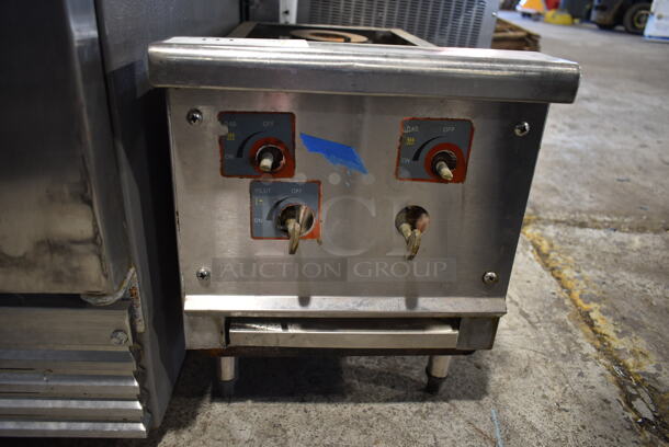 Stainless Steel Commercial Countertop Natural Gas Powered 2 Burner Range. Missing Grates. - Image 3 of 3