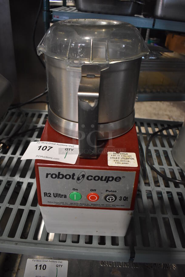 Robot Coupe R2U Metal Commercial Countertop Food Processor w/ Bowl, Lid and S Blade. 120 Volts, 1 Phase. 8x11x17. Tested and Working! - Image 1 of 7
