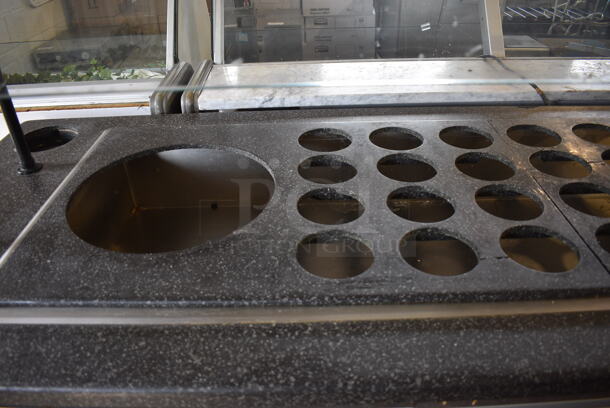 Metal Commercial Refrigerated Buffet Station w/ Sneeze Guard. 115 Volts, 1 Phase. 96x34x58. Tested and Working! - Image 4 of 7