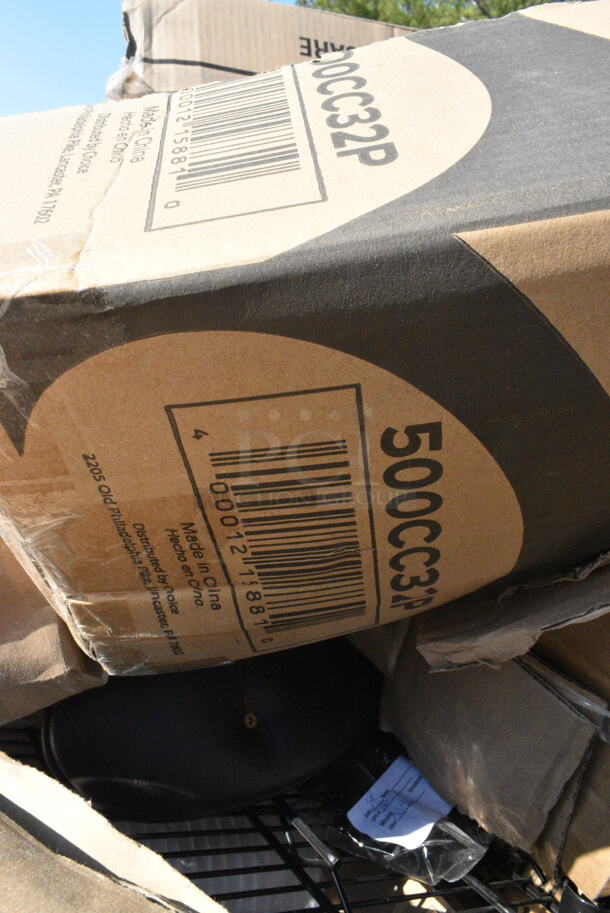 23 BRAND NEW Boxes Including 500LFLAT Choice Clear Flat Lid with Straw Slot - 9, 12, 16, 20, and 24 oz. - 1000/Case, Solo 626TS Clear Flat Lid with Straw Slot - 1000/Case, 127SB32COMBO Choice 32 oz. Clear Plastic Salad Bowl with Lid - 150/Case, 433BR10513C Choice 10" x 5" x 13" Natural Kraft Paper Customizable Shopping Bag with Handles - 250/Case, 50HT1 White Foam Hinged Lid Container, 500CC32P Choice Heavy Duty 32 oz. Pedestal Heavy Weight Clear PET Plastic Cold Cup - 500/Case. 23 Times Your Bid!  - Image 11 of 12