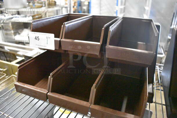 Camel Brown Poly Countertop Stand w/ 6 Bins. 18x18x9.5 - Image 3 of 3