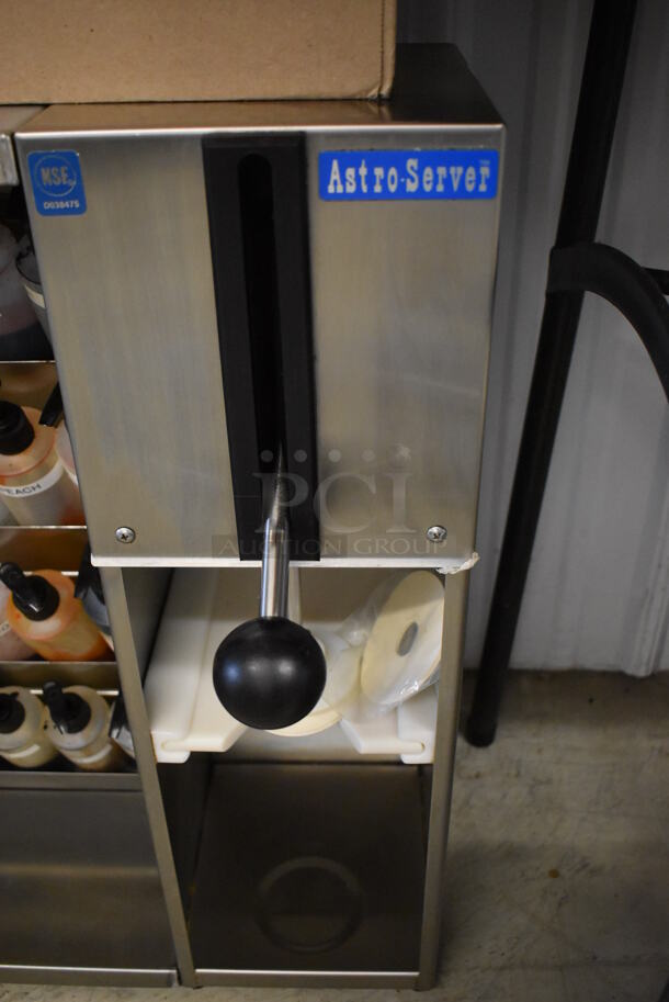 Astro Blender AM-2 Stainless Steel Commercial Countertop Mix-N-Blender w/ 2 Foot Pedals and 39 Bottles. 115 Volts, 1 Phase. 28x11x24.5. Tested and Working! - Image 6 of 12