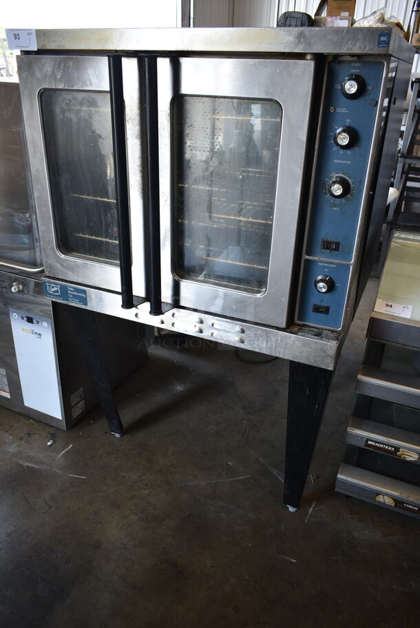 2020 Duke E101-GV Stainless Steel Commercial Gas Powered Full Size Convection Oven w/ View Through Doors, Metal Oven Racks and Thermostatic Controls on Metal Legs. - Image 1 of 8