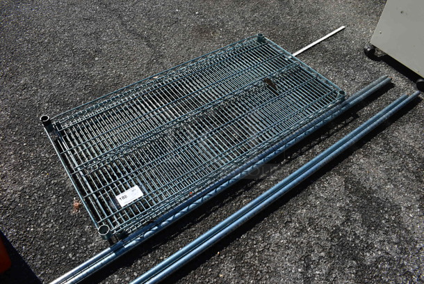 ALL ONE MONEY! Lot of 2 Metro Style Shelves and 4 Poles! 48x24x1.5, 75" - Image 1 of 3