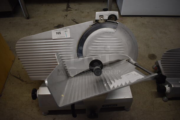 PrepPal PPSL-10 Stainless Steel Commercial Countertop Meat Slicer w/ Blade Sharpener. 120 Volts, 1 Phase. 28x18x21. Tested and Working!