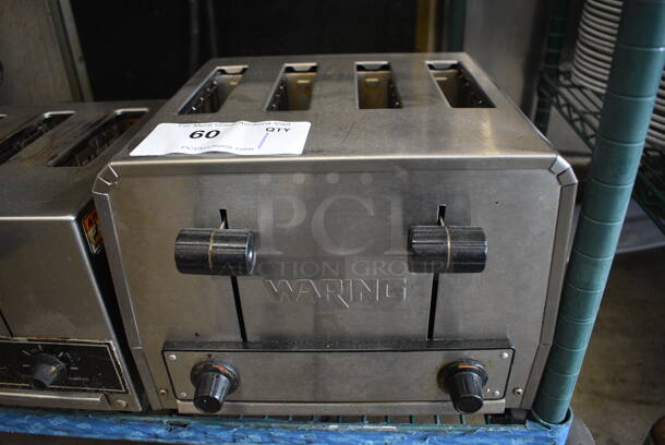 Waring Model WCT805 Stainless Steel Commercial Countertop 4 Slot Toaster. 208/240 Volts, 1 Phase. 12x10x8.5
