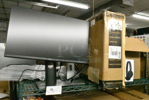 5 Various Items Including Dell Monitor, Dell U2417H Monitor, BRAND NEW SereneLife SLBKBLU28 Bicycle, Sony WH-CH520 Headphones, Box of Barcode Scanners. 5 Times Your Bid! 