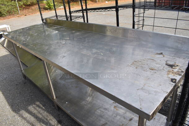 Stainless Steel Table w/ Back Splash and Under Shelf. 96x30x39 - Image 2 of 4