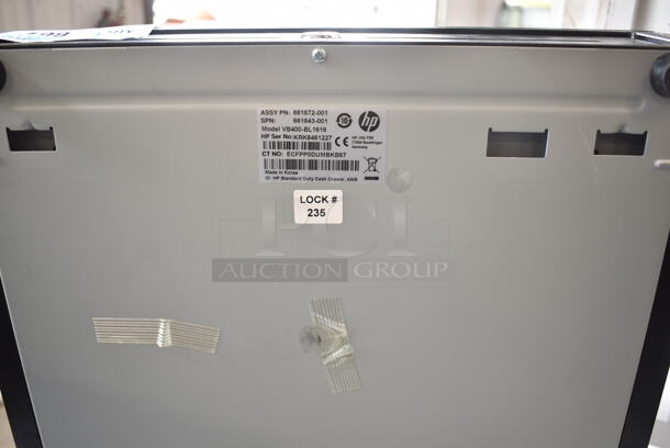 HP VB400-BL1616 Black Metal Cash Register.  - Image 2 of 4