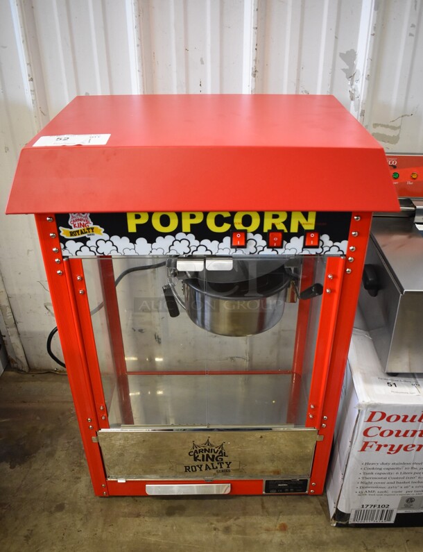 Carnival King 382PM30R Metal Commercial Countertop Popcorn Machine. 110 Volts, 1 Phase. 22x17x30. Tested and Working!