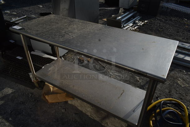 Stainless Steel Commercial Table w/ Under Shelf on Commercial Casters.
