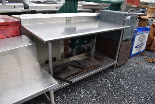 Stainless Steel Table w/ Back Splash and Metal Under Shelf. 60x31x41 - Image 4 of 8