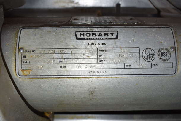Hobart 1612 Stainless Steel Commercial Countertop Automatic Meat Slicer. 115 Volts, 1 Phase. 19x25x19. Tested and Does Not Power On - Image 7 of 7