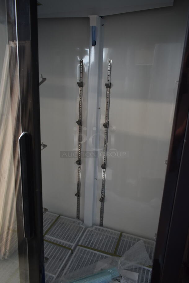 BRAND NEW SCRATCH AND DENT! 2024 Avantco 178GDS33HCB Metal Commercial 2 Door Reach In Cooler Merchandiser w/ Poly Coated Racks. 115 Volts, 1 Phase. Tested and Working! - Image 5 of 7
