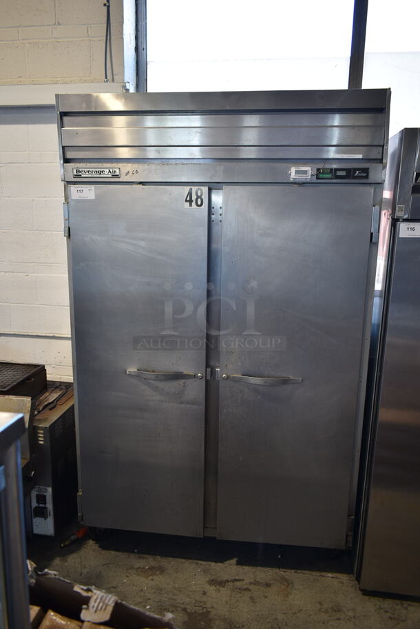 Beverage Air ER48-1AS Stainless Steel Commercial 2 Door Reach In Cooler. 115 Volts, 1 Phase. Cannot Test Due To Plug Style. - Image 1 of 6