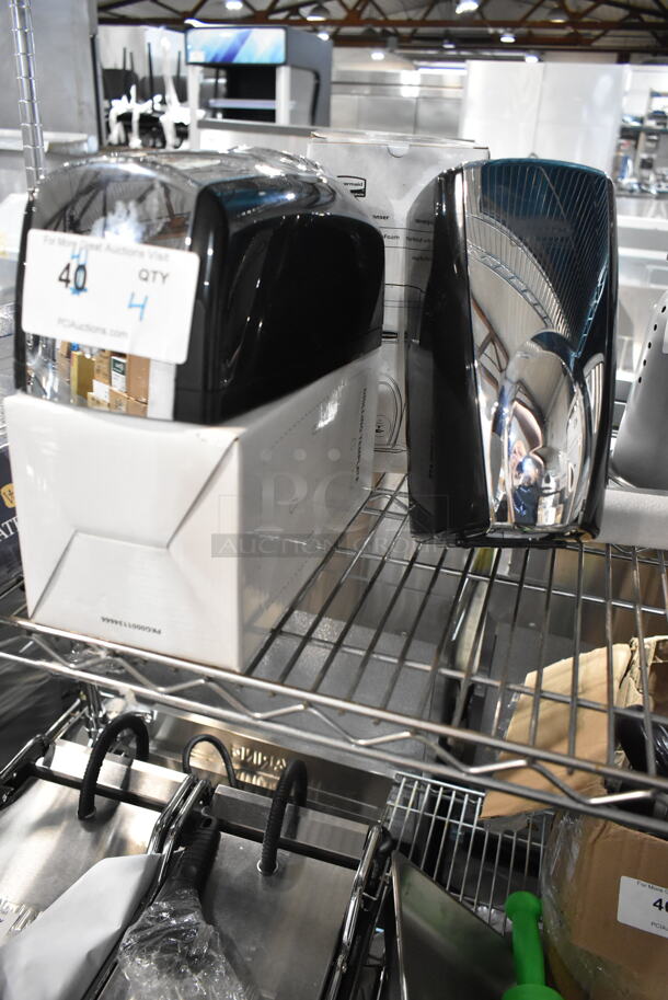 4 BRAND NEW SCRATCH AND DENT! Rubbermaid FG750411 Autofoam 1100 mL Black / Chrome Automatic Hands-Free Soap Dispenser. 4 Times Your Bid! - Image 2 of 7