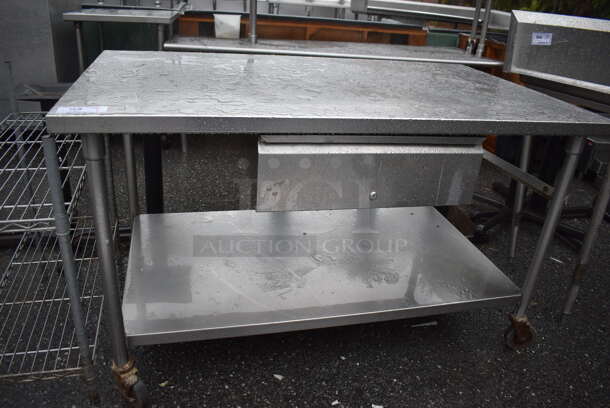 Stainless Steel Commercial Table w/ Drawer and Under Shelf on Commercial Casters. 60x36x36 - Image 2 of 4