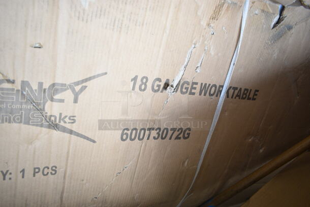BRAND NEW SCRATCH AND DENT! Regency 600T3072G 30" x 60" 18-Gauge 304 Stainless Steel Commercial Work Table with Galvanized Legs and Undershelf - Image 2 of 2