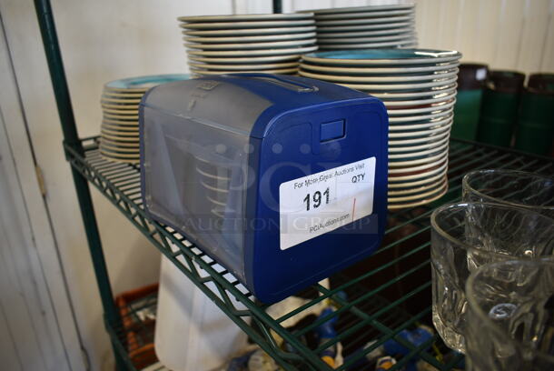 Tork Blue and Clear Poly Napkin Dispenser.  - Image 2 of 3