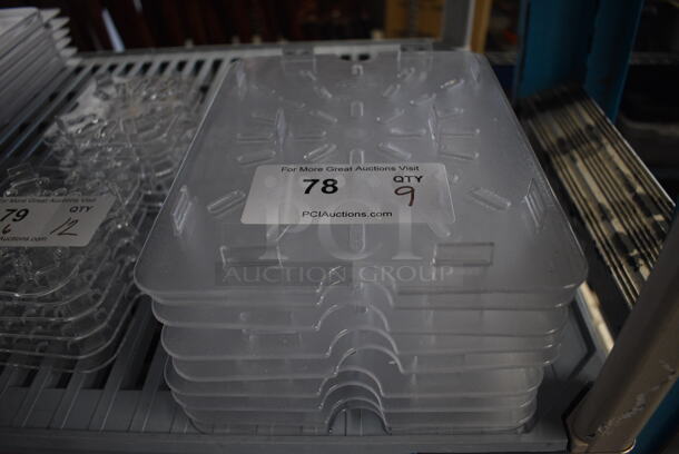 ALL ONE MONEY! Lot of 9 Clear Poly 1/2 Size Drop In Bin Straining Inserts! - Image 1 of 3