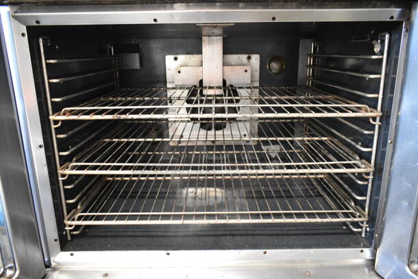 2 Hobart HSC6-10 Stainless Steel Commercial Natural Gas Powered Full Size Convection Oven w/ View Through Doors, Metal Oven Racks and Thermostatic Controls on Commercial Casters. 2 Times Your Bid! - Image 6 of 12