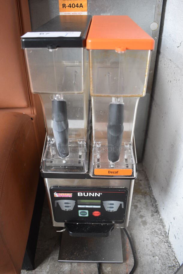 2018 Bunn Model MHG Stainless Steel Commercial Countertop 2 Hopper Coffee Bean Grinder. 120 Volts, 1 Phase. 9x17x30.. Tested and Working!