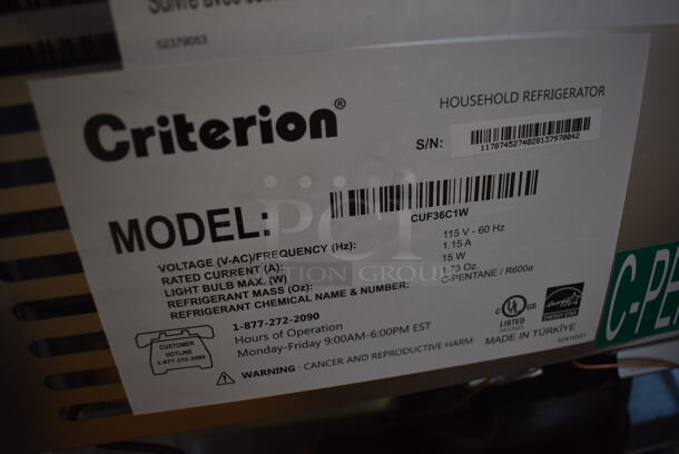 Criterion CUF36C1W Metal Mini Cooler. 115 Volts, 1 Phase. Tested and Working! - Image 7 of 10