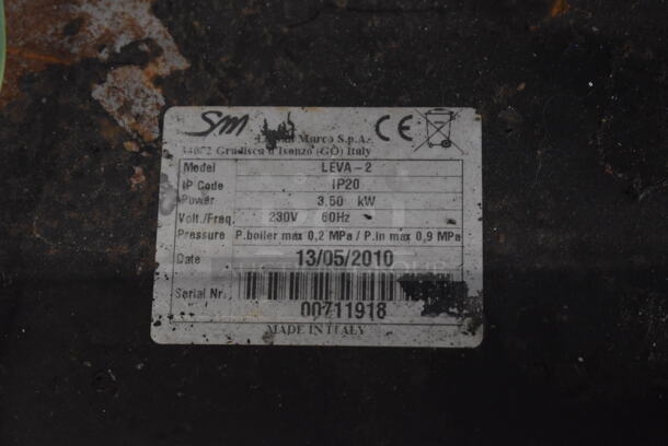 San Marco LEVA-2 Stainless Steel Commercial Countertop 2 Group Espresso Machine w/ Steam Wand. 230 Volts, 1 Phase. 28x21x23 - Image 5 of 5