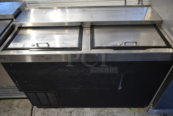 Glastender ST48-B Stainless Steel Commercial Back Bar Bottle Cooler w/ 2 Sliding Lids. 115 Volts, 1 Phase. Tested and Working! - Image 1 of 6