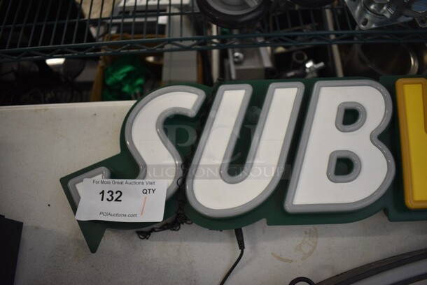 Subway Light Up Sign. 34x2.5x9. - Image 2 of 4